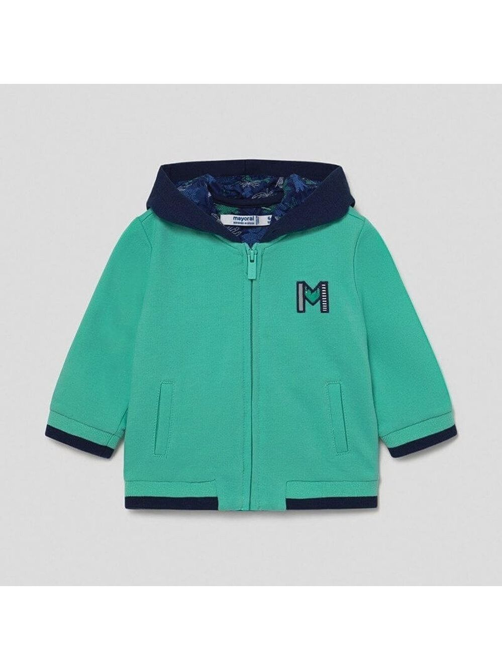 Mayoral Green and Navy Kids Hoodie